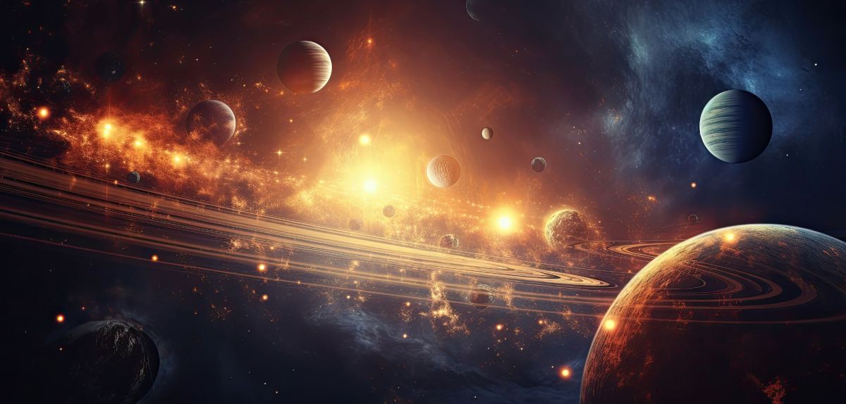 Planeten im Weltall.