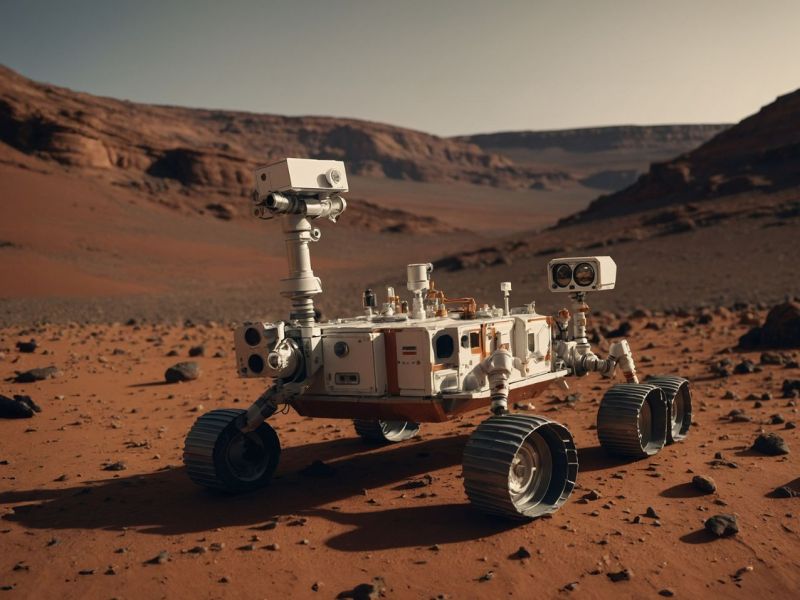 KI-generiertes Bild eines Rovers auf dem Mars.