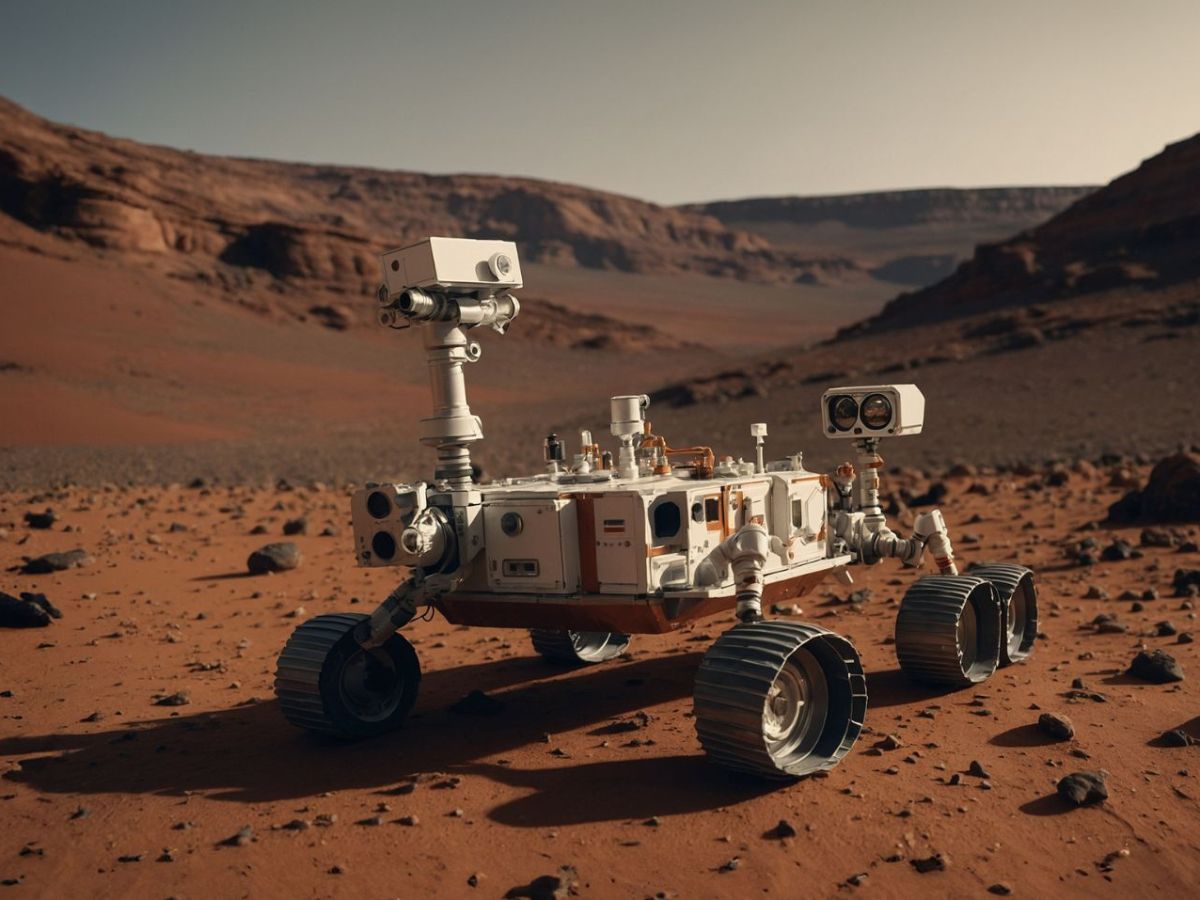 KI-generiertes Bild eines Rovers auf dem Mars.