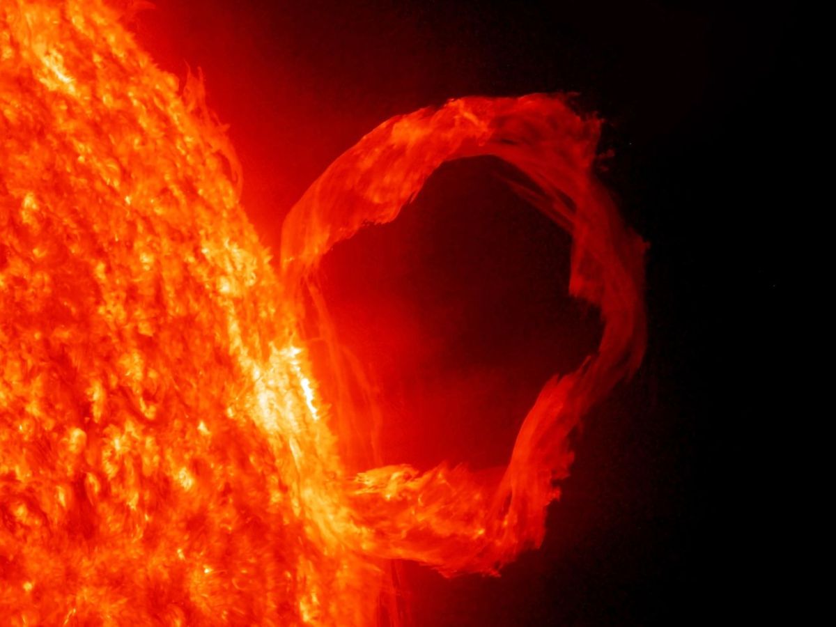 Eine Eruption bei der Sonne