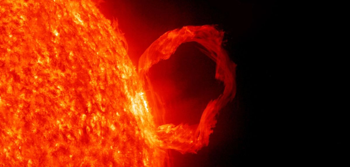 Eine Eruption bei der Sonne