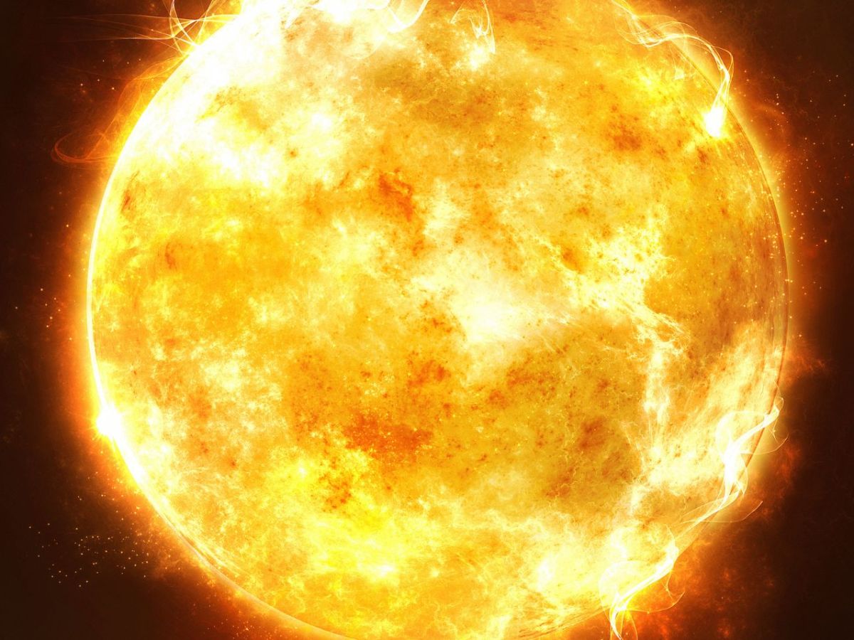 Ansicht der Sonne im Weltall.